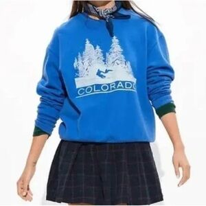 American Eagle Oversized Colorado Blue Sweatshirt Small